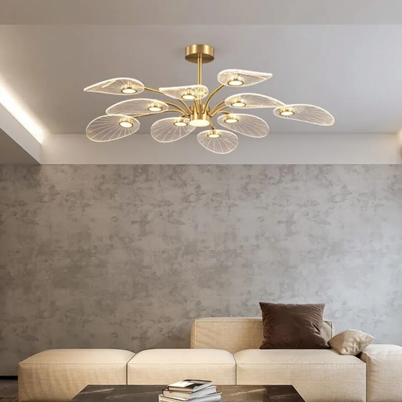 Nordic светодиодный потолочный светильник современный Медь люстры для Спальня