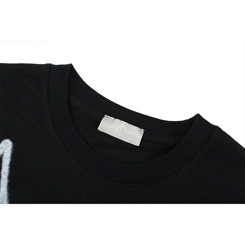 

Cartoon T-shirt Men Streetwear Hip Hop Harajuku Graffiti Print T-shirt Oversized 2021 Summer Cotton Tshirt Black White Loose Top