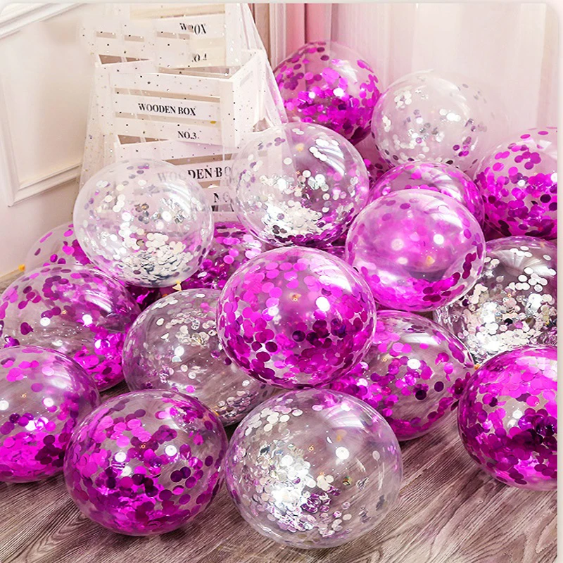 10Pcs/Lot 12 Inch Confetti Latex Balloon Silver Gold Red Helium Birthday Party Wedding Decoration Christmas Globos - купить по