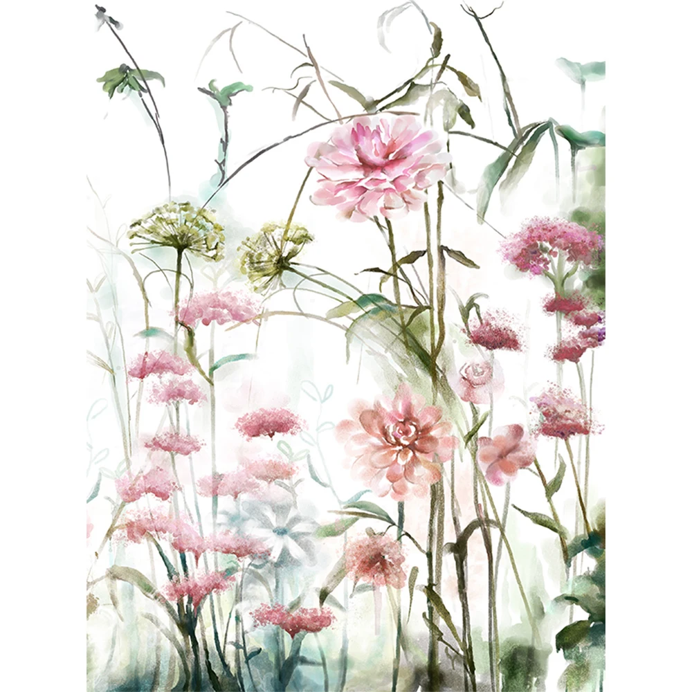 

Набор для вышивки крестиком 11CT, набор для рукоделия, холст с принтом, хлопок, цветок, розовый, серый, скандинавский стиль, «сделай сам»