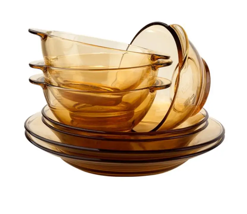 Kaufen 6-teiliges Set Glas Geschirr Leicht Zu Reinigen Gerichte Und Platten Sets Temperatur Beständig Küche Zubehör Geschirr Sets