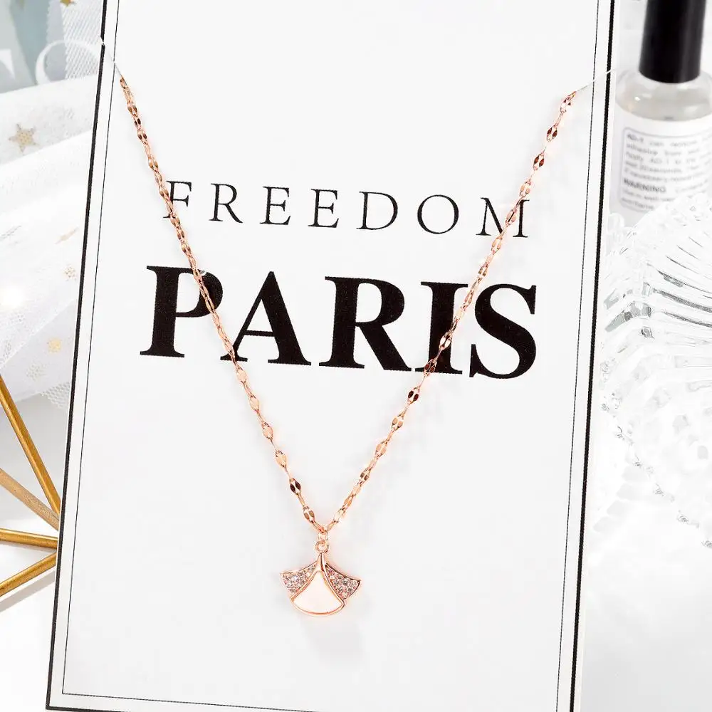 Ожерелье с подвеской для женщин ожерелье из нержавеющей стали роскошное розовое