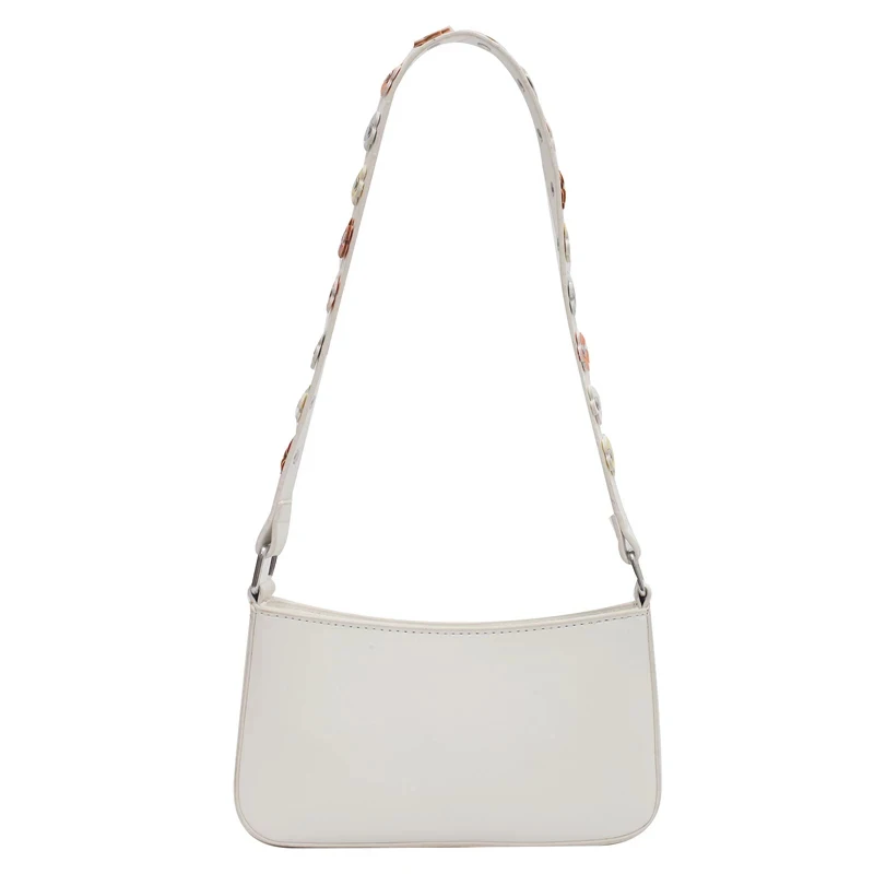 

Flower Shoulder Strap Design Small Shoulder Bags PU Leather Crossbody Bag for Women 2021 New Simple Brand Luxury Female Handbags