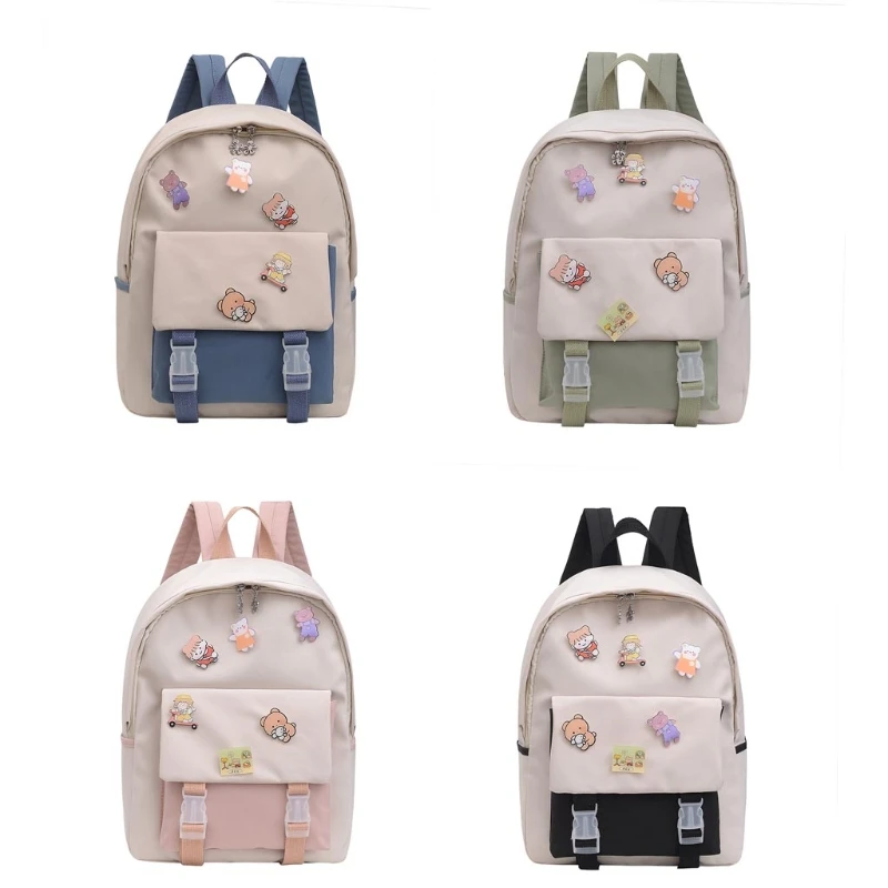 

Lovely Backpack Kawaii Rucksack Teenage Girls School Bag Cute Student Daypack Female Book Bags Multifunctional Schoolbag Badge