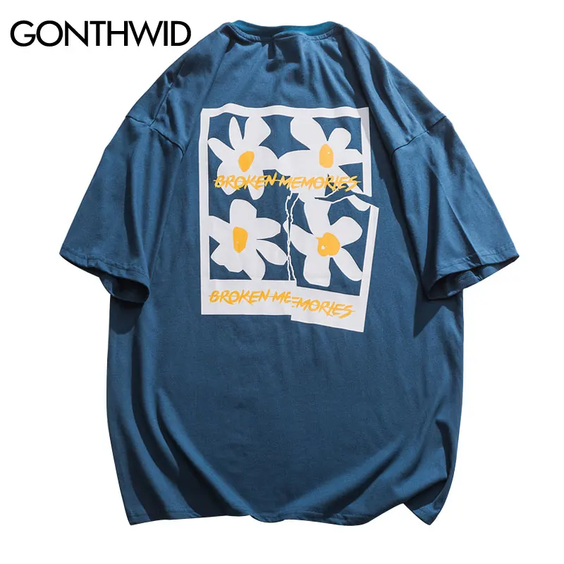 Мужская футболка с короткими рукавами GONTHWID Повседневная Уличная одежда в стиле
