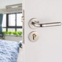 1set door handle stainless steel room door mechanical lock modern style split anti theft gate lock home hardware accessories
