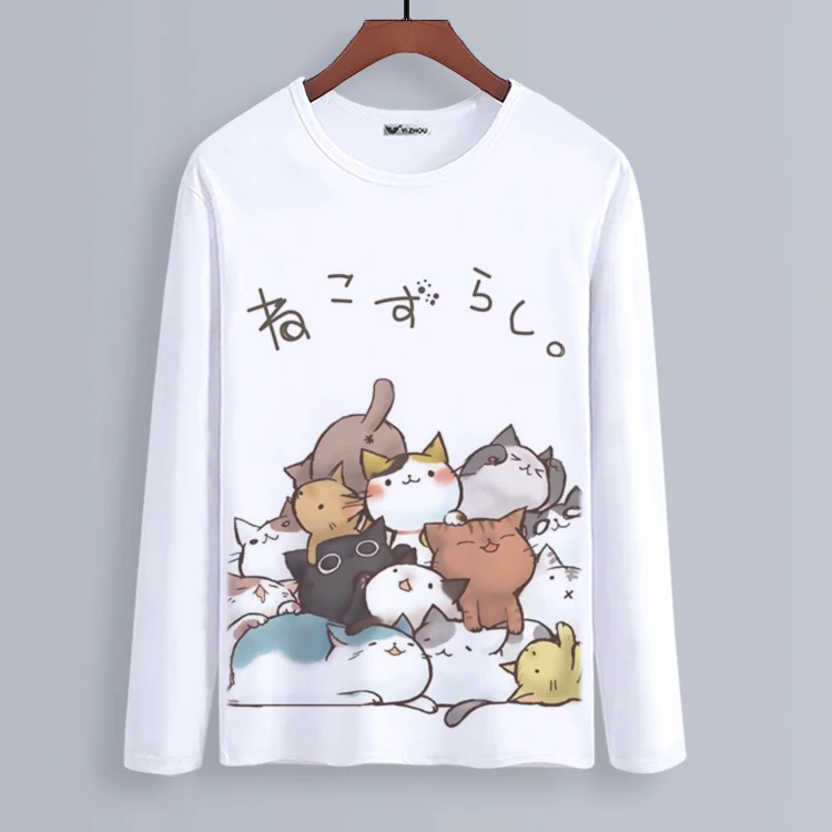 Neko Atsume футболка для костюмированной вечеринки с принтом кота из мультфильма