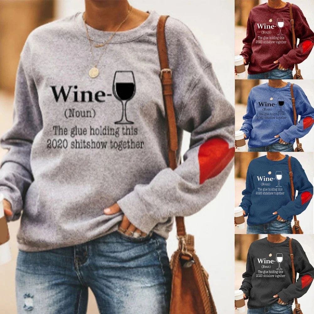 

sweatshirt Women Autumn Love Heart Long Sleeve O Neck Letters Print Loose Sweatshirt Blouse sudaderas mujer oversize 2020