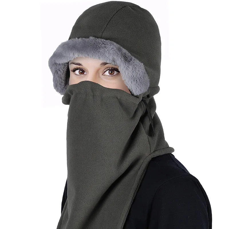 Балаклава маска для лица зимняя теплая флисовая с капюшоном ветрозащитная