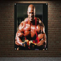 man body building wallpapers wall hanging muscular body poster canvas painting home decoration exercise banner 4 grommets flag