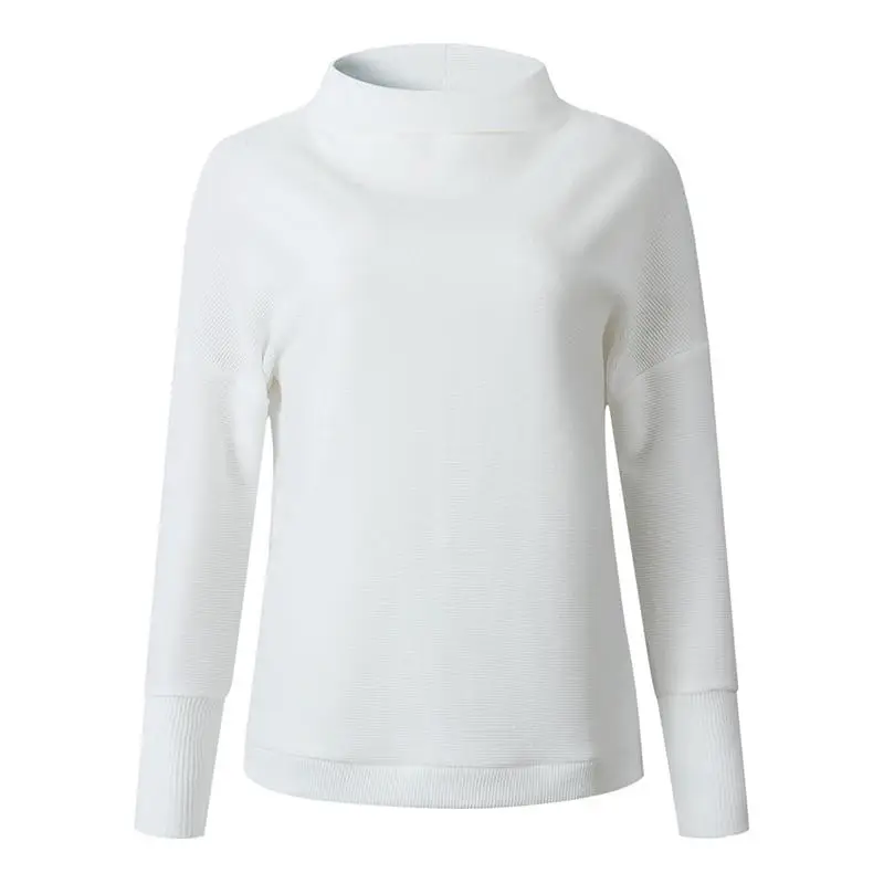 

Casual Loose Jumper Women Turtleneck Knitted Tops Autumn Batwing Sleeve Pullovers Woman Clothes White Sweaters SJ4067C