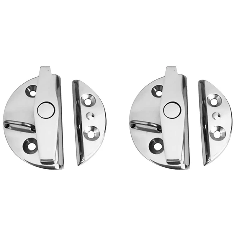 

2 Pieces Stainless Steel 55Mm Turning Twist Lock Round Boat Deck Hatch Latch Caravan Door Turn Button Catch Latch