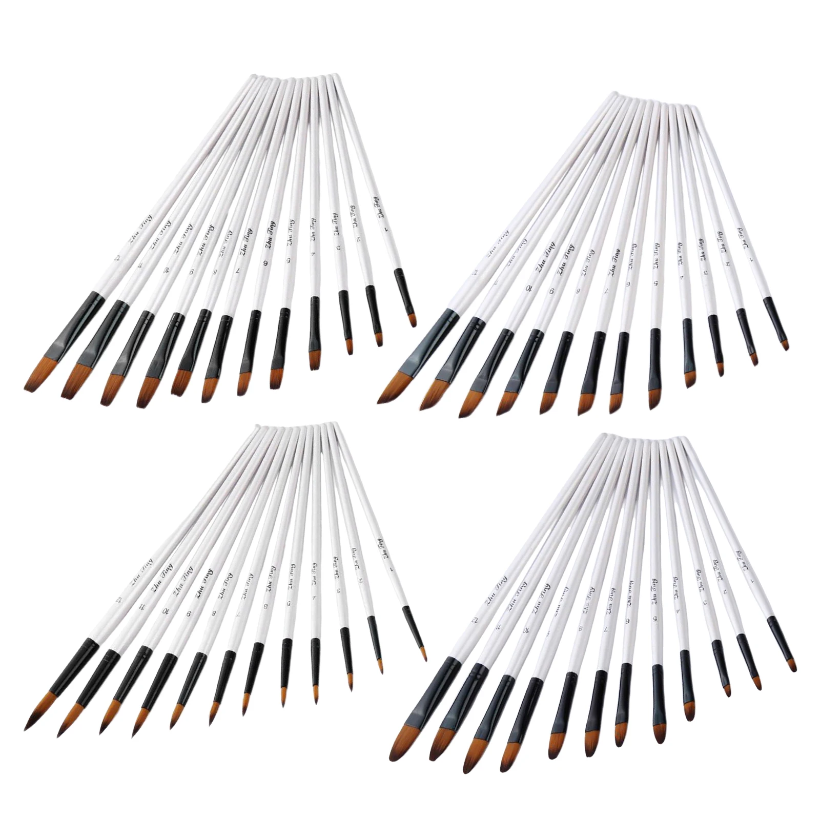 

12x Artist Paint Brush Quality Art Craft Beginner Kids Oil Painting Watercolor