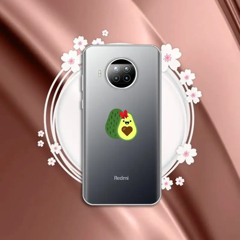 

cute avocado Phone Case Transparent for Xiaomi mi Redmi note 10 t 8 9 pro lite 11 Samsung S 8 9 10 20 plus ultra