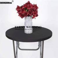 white spandex cocktail table top stretch cover table cloth for wedding event decoration