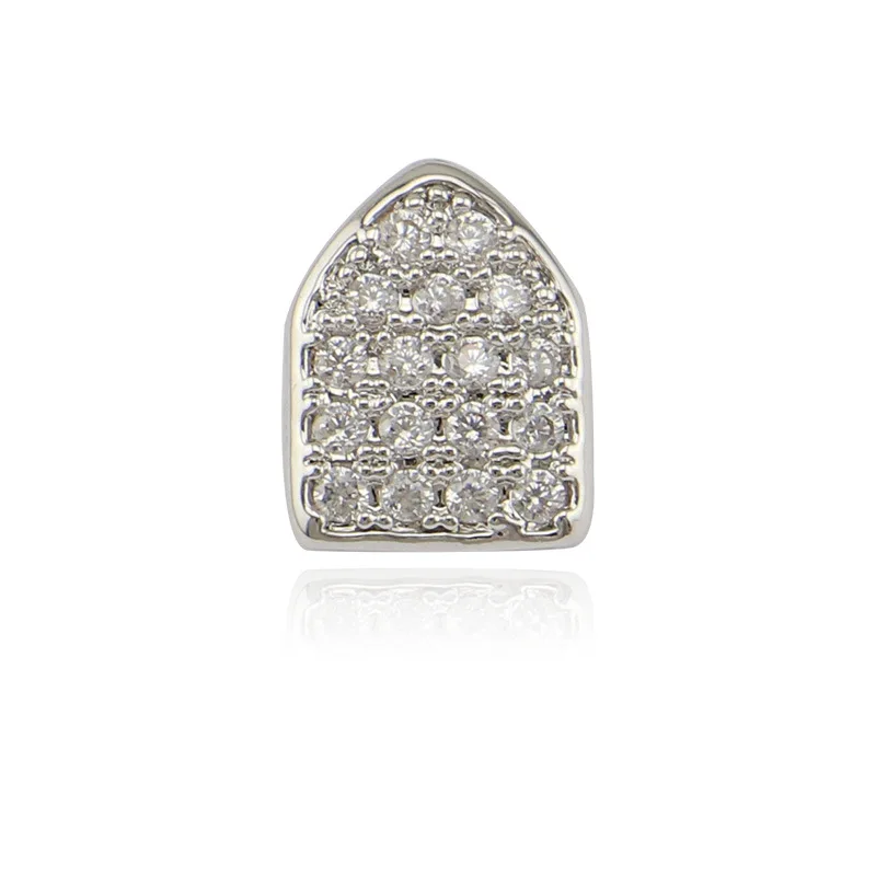 Цена по прейскуранту завода Bling CZ проложенные зубы grillz золотой цвет один