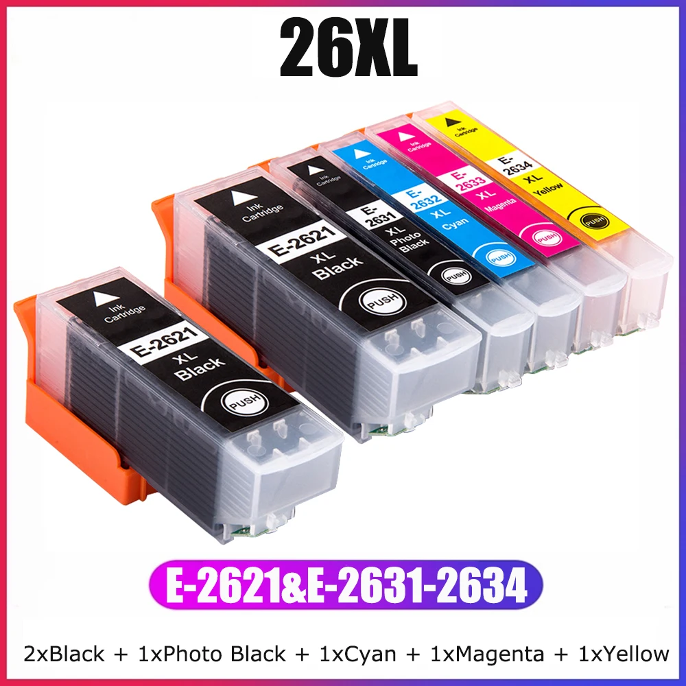 26XL Ink Cartridge For Epson 26XL For XP-520 XP-600 XP-605 XP-610 XP-615 XP-620 XP-625 XP-700 XP-720 XP-710 XP-800 XP-810 XP-820
