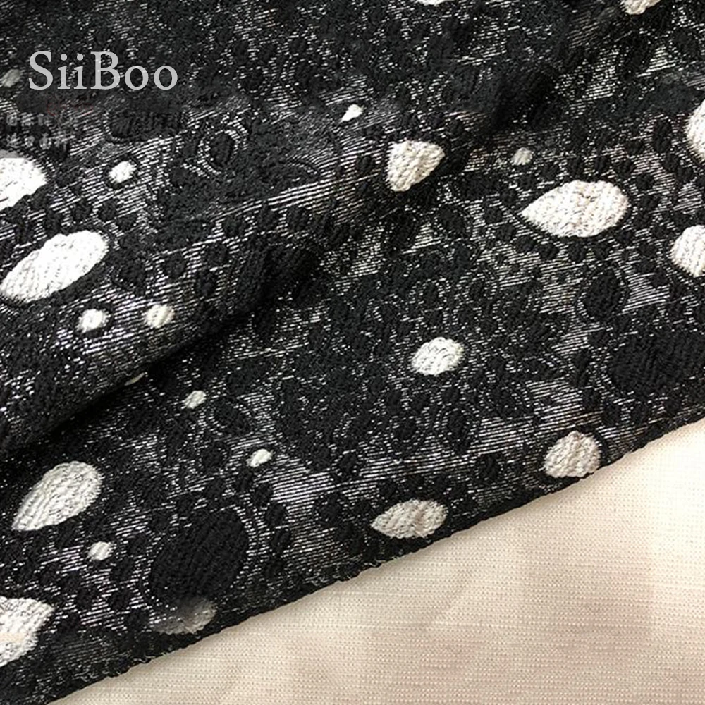 Жаккардовая ткань в французском стиле элегантная зеленая и черная Цветочная