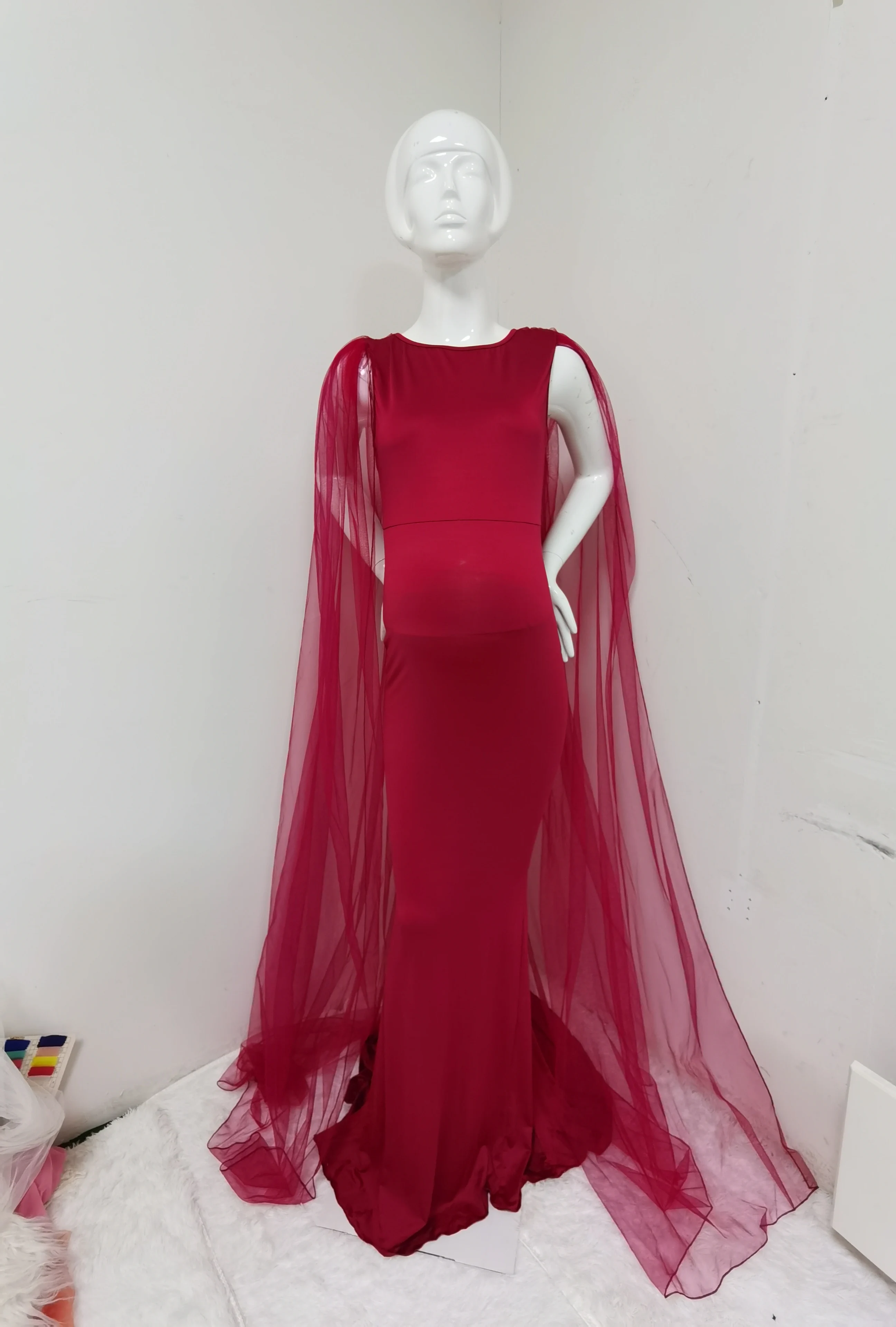 Фатиновое платье с отложным воротником платья для будущих мам фотосессии