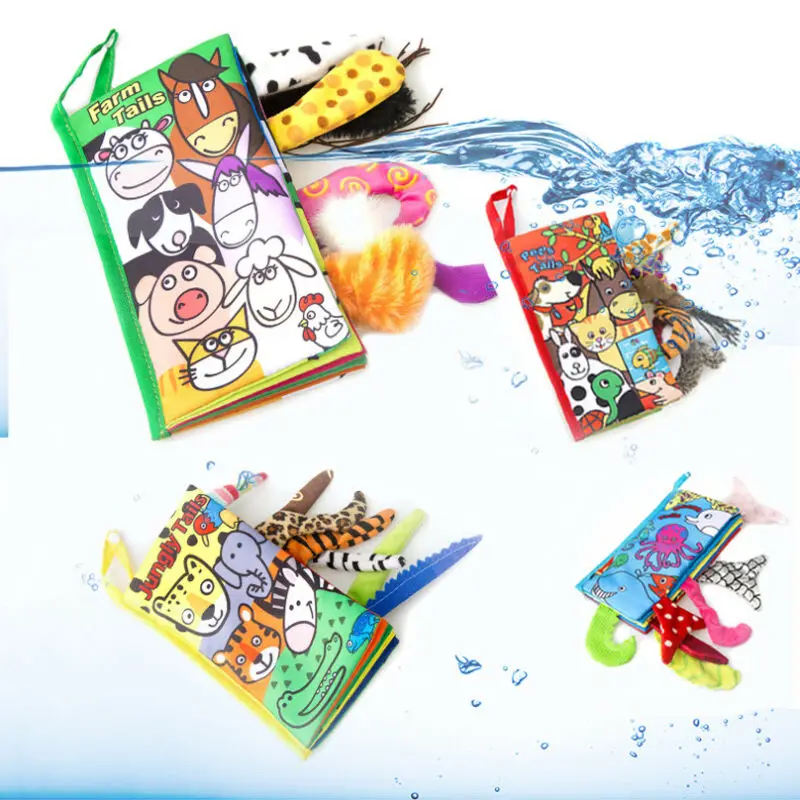 Лидер продаж Мягкая тканевая 3d-книга с хвостом животного для детей развивающие