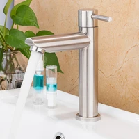 1pc faucet basin sink faucet tap bathroom stainless steel single cooled corrosion resistant hardware kitchen bathroom basin
