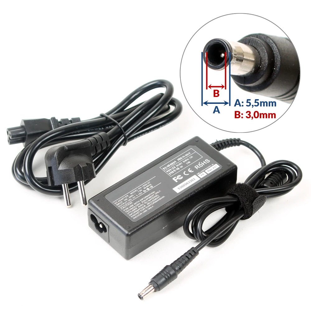 Адаптер зарядного устройства 19 в 3 16 а для Samsung 300U1A GT8850XTD 305E GT8900 305E4A GT8900DXV NP-Q1EX RV408
