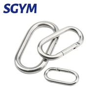2pcs oval shape 304316 stainless steel spring snap hook carabiner quick link lock ring hook 56810mm