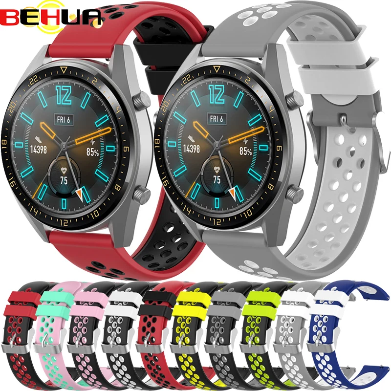 

BEHUA 20mm/22mm Sport Watch Band Strap For Huawei Watch GT GT2 Pro GT Active Replacement Smartwatch Bracelet Silicone Wristband