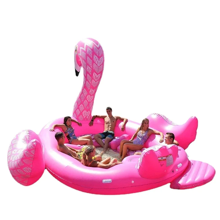 

Inflatable Swimming 6-Person Island Flamingo Unicorn White Swan Peacock Island Float Wholesale and Retail