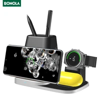 bonola 4 in1 multifunctional wireless charger for samsung s20s10galaxy watchgalaxy budspen holder modular usb watch charger