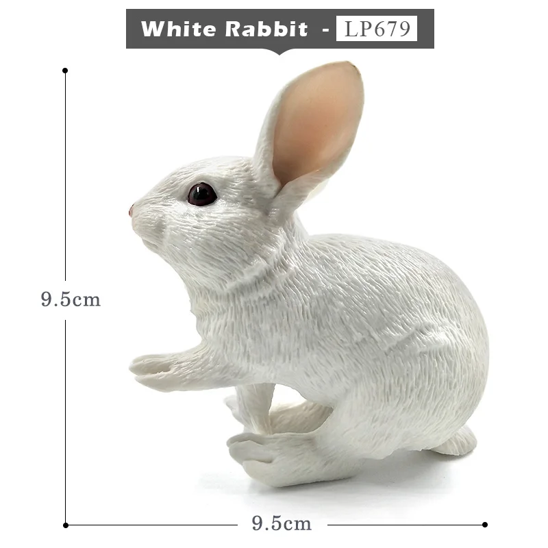 White Rabbit Имитация леса, животные, модель, дикий олень, бегемот, Лев, тигр, панда, носорог, белый медведь, северный олень, жираф, верблюд, лося, буйвол, игрушки - Цвет: White Rabbit