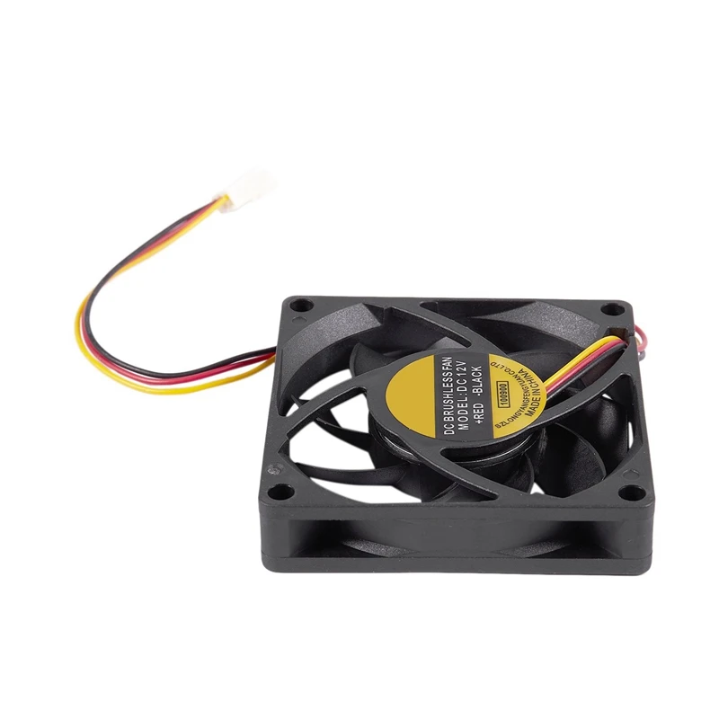 

70x70mm 12V 3-Pin PC Computer Case CPU DC Brushless Cooler Cooling Fan Black