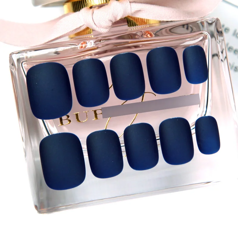 style2 24 шт., матовые розовые накладные ногти для девушек, корейских женщин, инструмент для маникюра и красоты, чистый цвет, Короткие квадратные накладные ногти, сделай сам, украшение - Цвет: style2