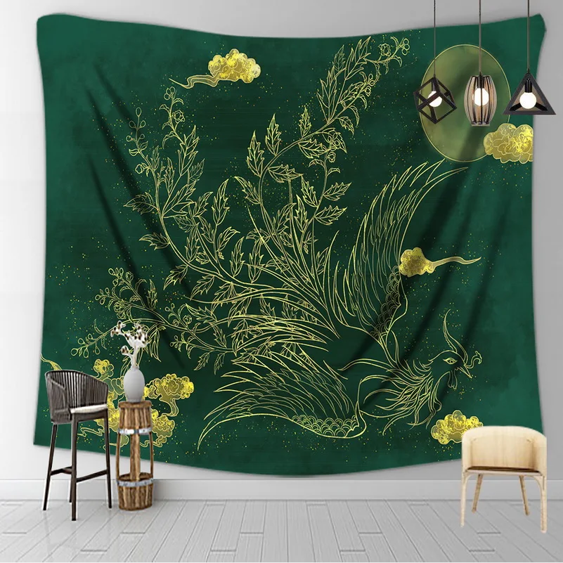 Гобелен из дракона и гор настенное одеяло в виде Луны настенная ткань полиэстера