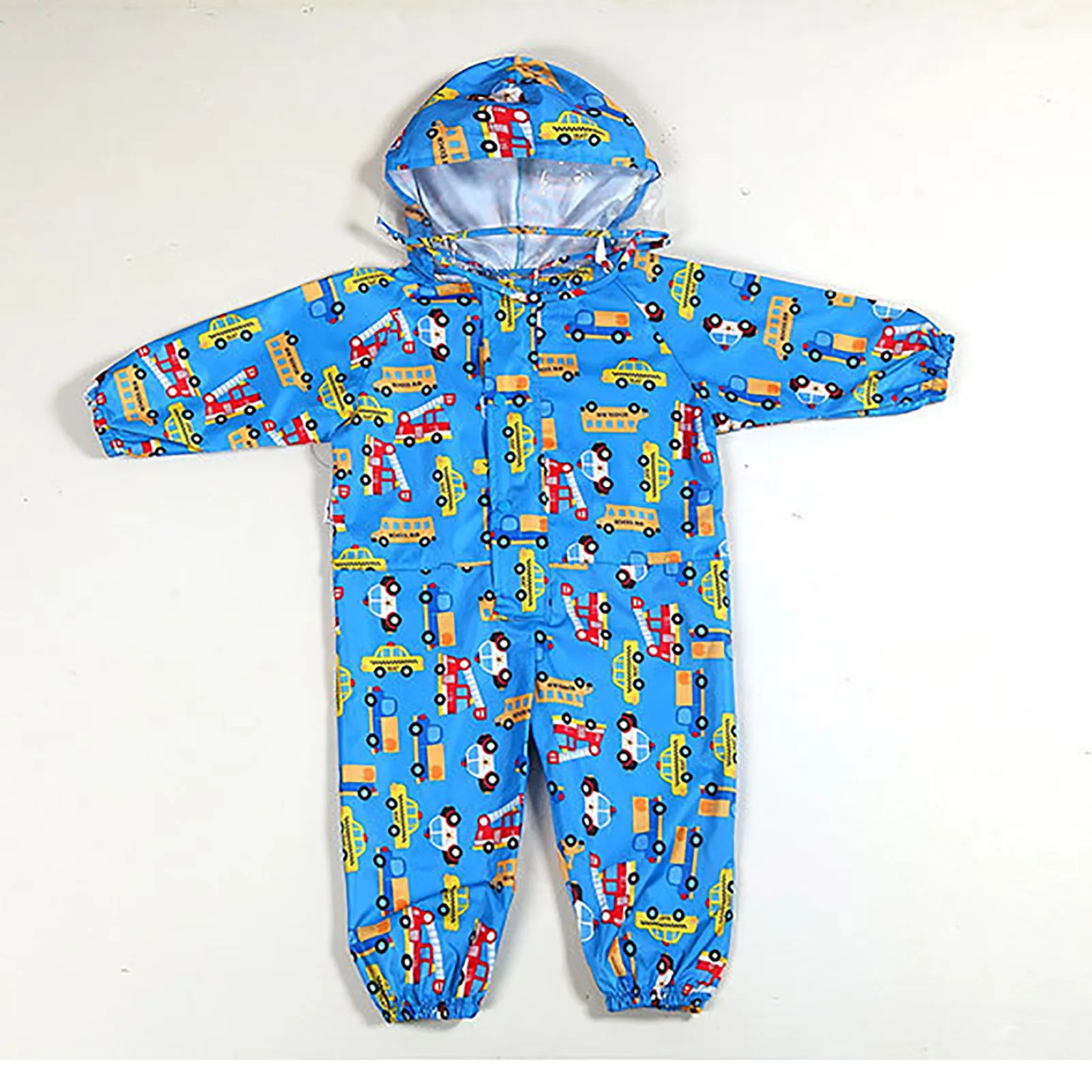 

Fashion Children Jumpsuit Romper Relective Cartoon Coverall Rain Hooded Raincoat Outwear Children Clothing Roupa Infantil Meni