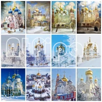 full drill diamond embroidery russia building church craft kit 5d diamond mosaic winter landscape needlework home decor