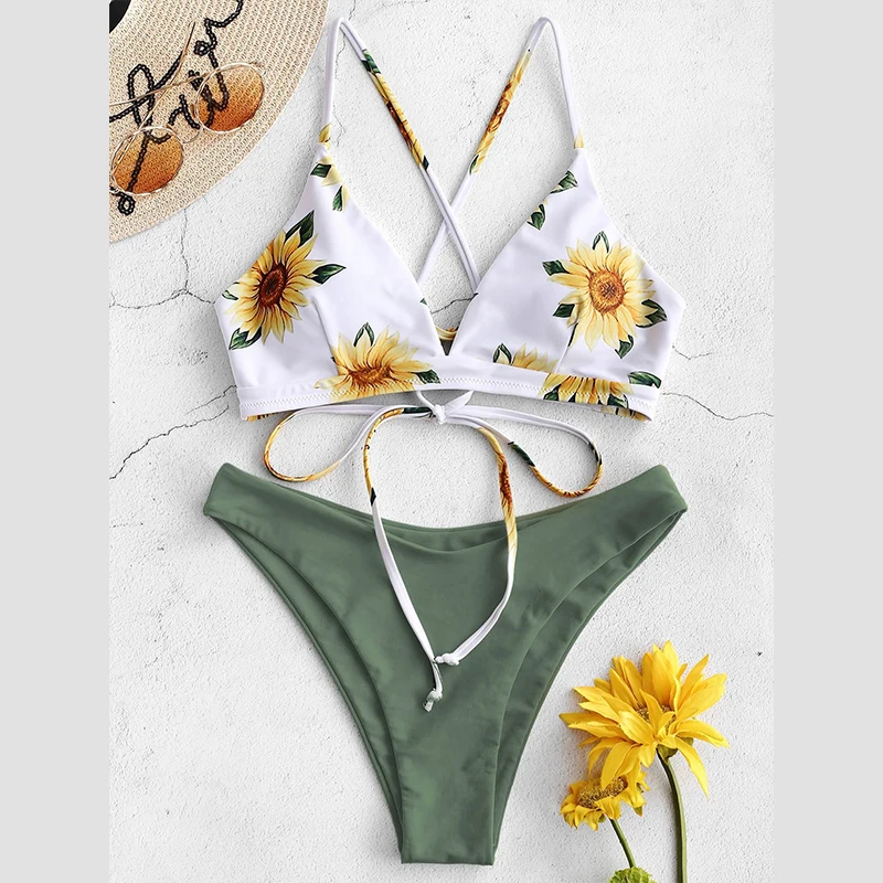 стринги купальник высокая посадка bathing suit women бикини женский неоновый с камнями