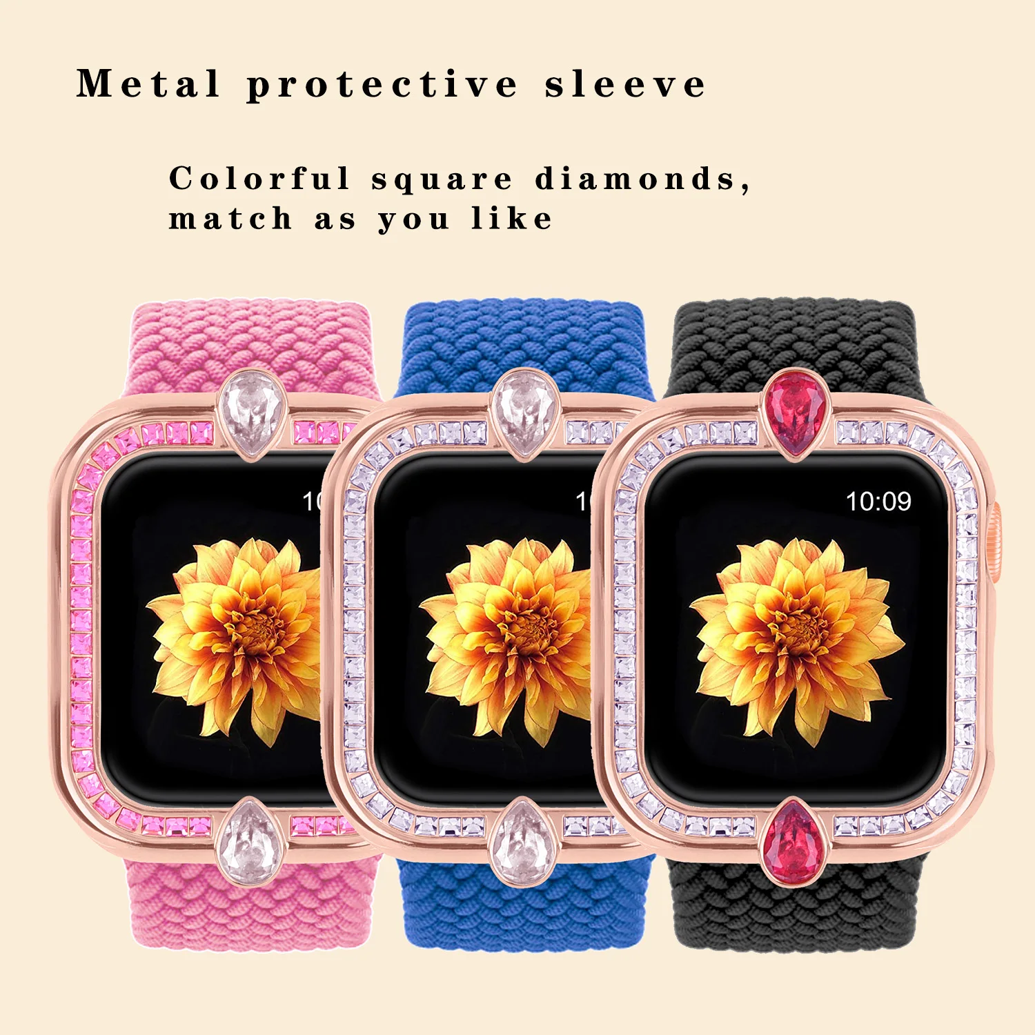 Diamond Metal Protective Case for Apple Watch Cover Series 6 SE 5 4 3 2 1 38MM 42MM For IWatch 54 40mm 44mm iWatch accessories