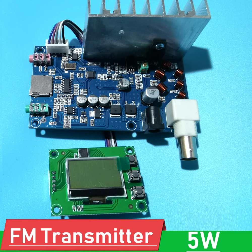 

5W FM Transmitter PLL Stereo audio 76M-108MHz frequency Digital LCD display Radio broadcast Station Receiver GP antenna