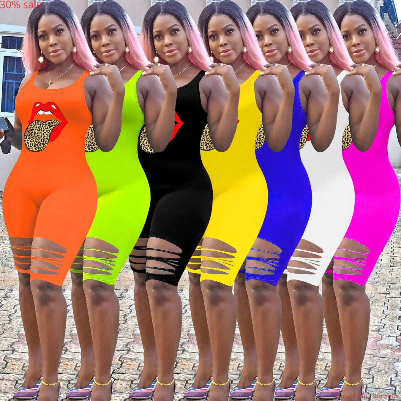 Летние пикантные комбинезон для женщин рваные укороченные Боди без рукавов с