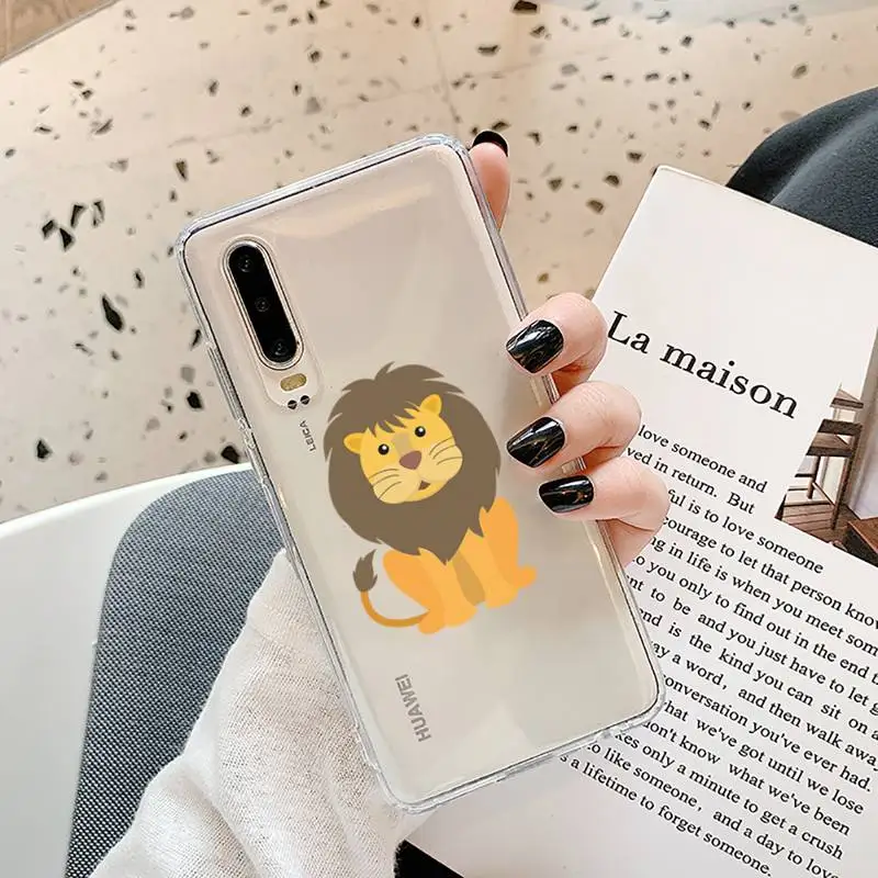 

Cute cartoon little lion Phone Cases Transparent for Samsung A71 S9 10 20 HUAWEI p30 40 honor 10i 8x xiaomi note 8 Pro 10t 11