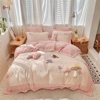 2020 luxury flannel velvet 3d mushrooms bedding set warm fleece duvet cover bedsheet pillowcases twin queen king size 3467pcs
