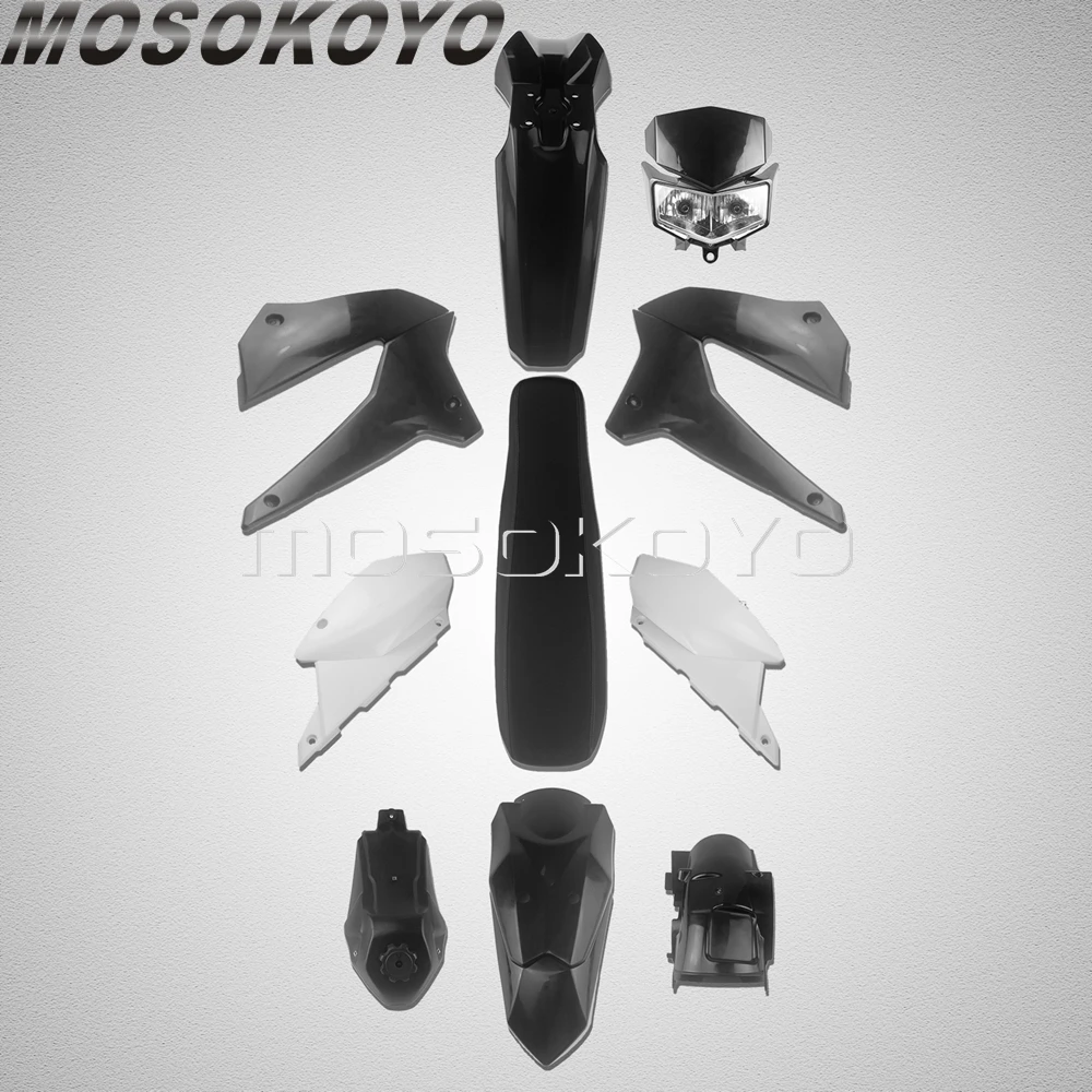 Фары для мотокросса КУЗОВ Полный Обтекатель боковая крышка для KAWASAKI KLX 250 S/SF D-Tracker X Supermoto Fender w/Seat масляный бак