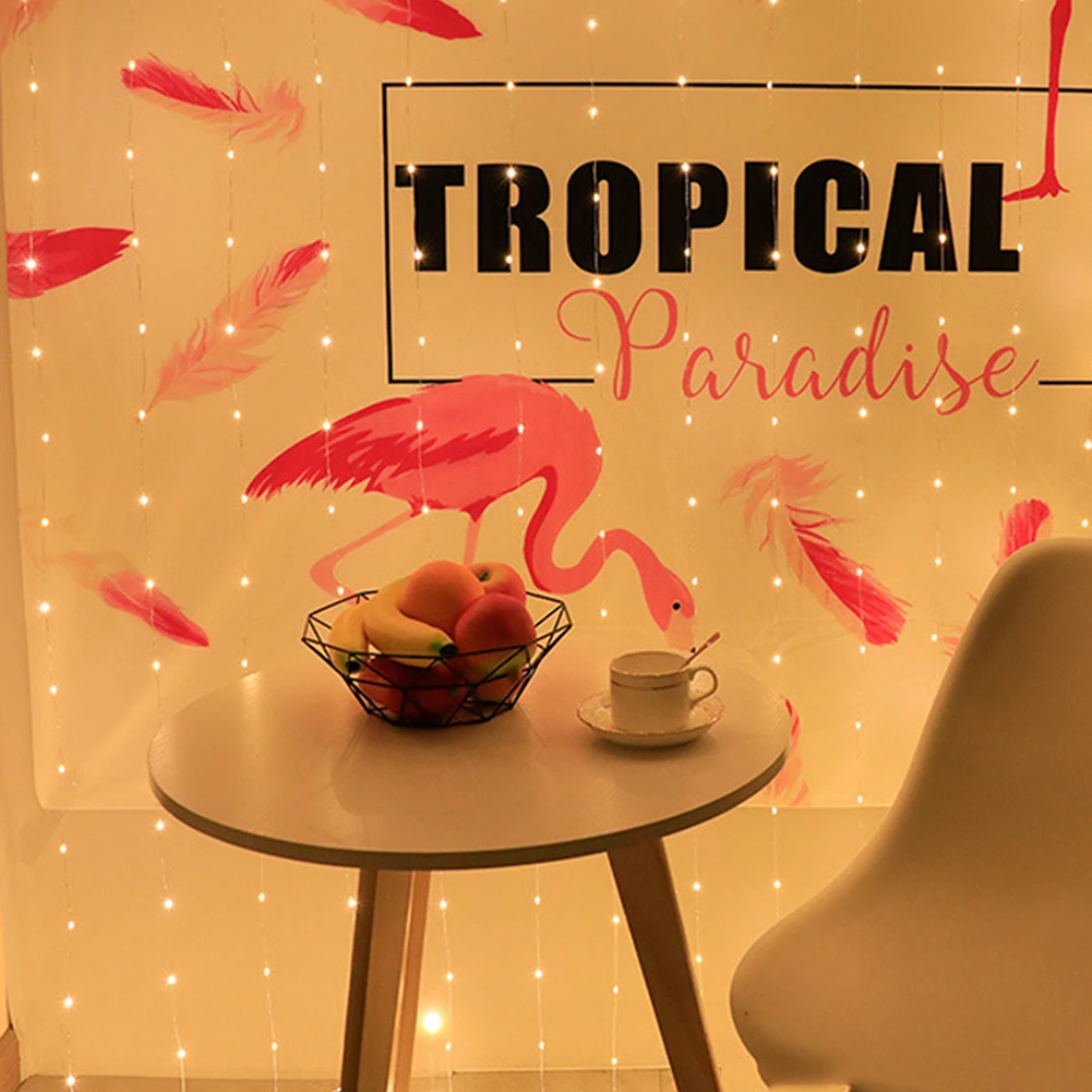 

2m 200LED USB Curtain Lamp Waterproof Christmas Home Decorative Lights Garden Fairy Light Copper Wire String Lights for Holiday