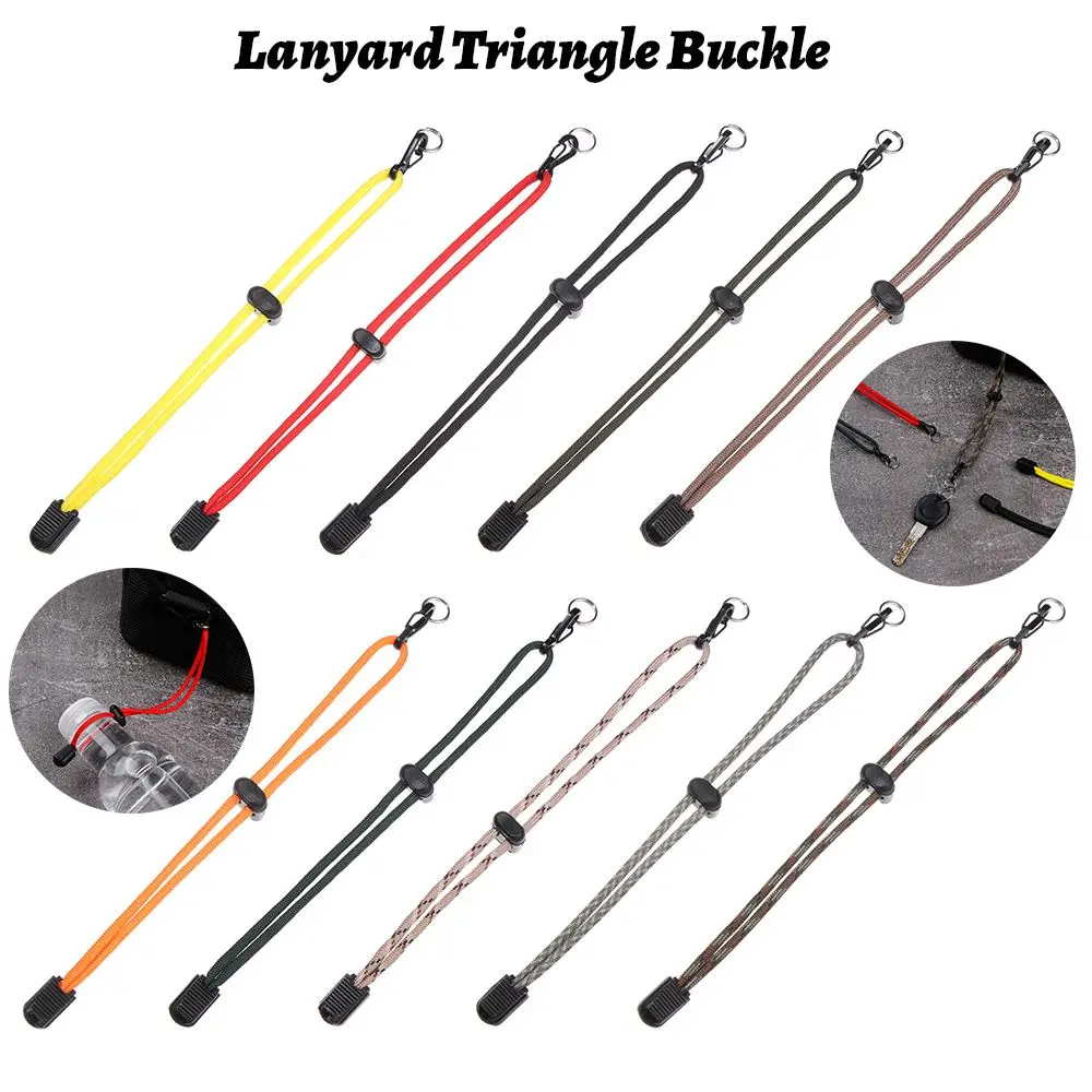 

Strength Emergency Survival Backpack Self-Defense Key Ring Lanyard Triangle Buckle Paracord Keychain Flashlight Rope