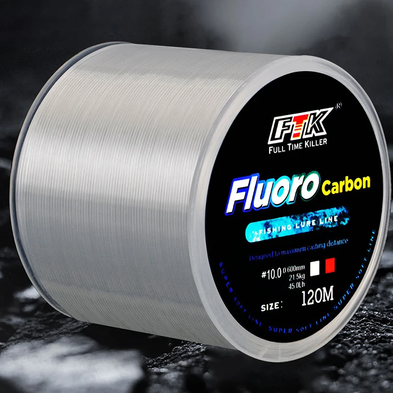 

120M Fluorocarbon Coating Fishing Line 7.15LB-45LB 0.20mm 0.60mm Carbon Fiber Monofilament Leader Line Carp Fishing Sinking Line