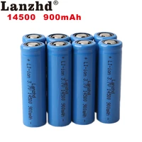 8pcs 14500 900mah 3 7v li ion rechargeable batteries aa battery lithium li ion cell for led flashlight headlamps torch mouse