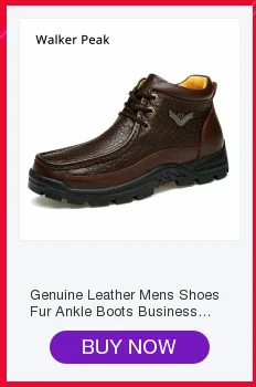 Winter Ankle Boots mens Genuine Leather Snow Boots Big Size 38-50 Outdoor Warm Winter Shoes for Men Anti-cold Boots Walker Peak