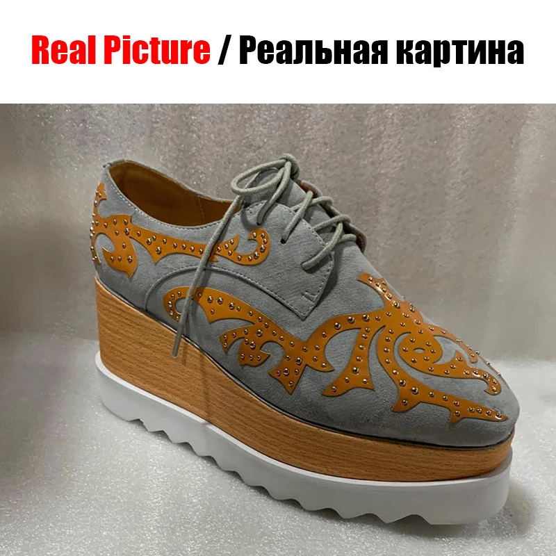 DoraTasia/Новинка года; фирменный дизайн; женские кроссовки на толстой платформе из натуральной кожи и замши; женская обувь на высоком каблуке; большие размеры 33-43