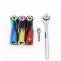 magic spanner grip multi function universal ratchet socket 7 19mm power drill adapter car hand tools repair kit